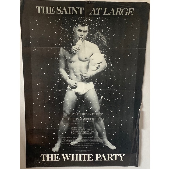 Poster Saint at Large White Party 2/19/8928x20 Printed poster Damaged edges